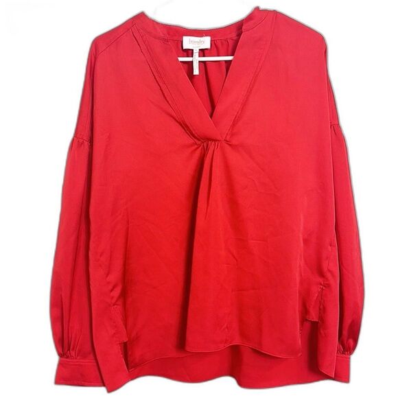 Laundry Shelli Segal medium red v-neck blouse new condition nwot 24C - Picture 1 of 7